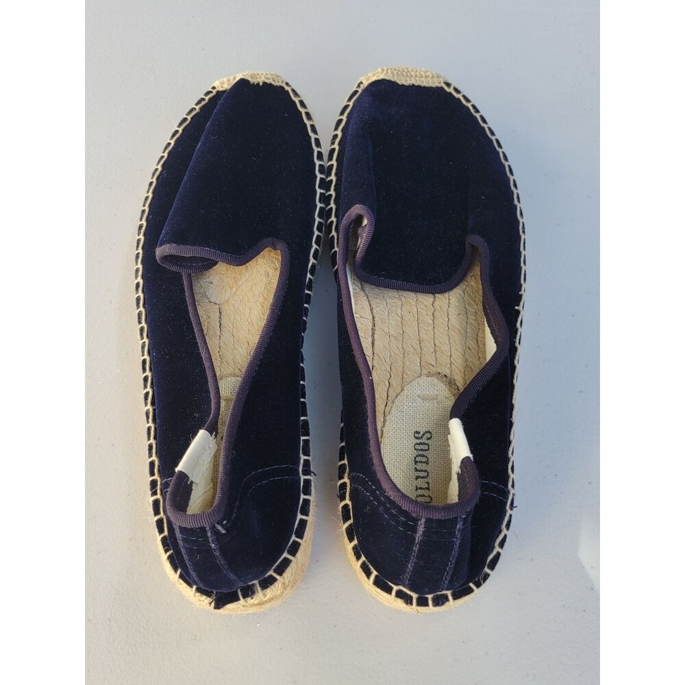 Soludos Men Black Velvet Espadrille Slip-Ons Size 9